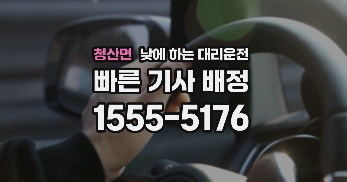 청산면 낮에 하는 대리운전