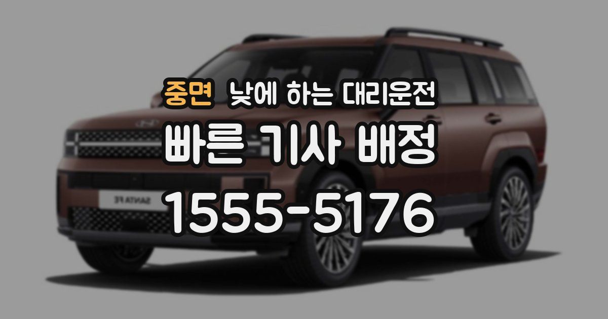 중면 낮에 하는 대리운전