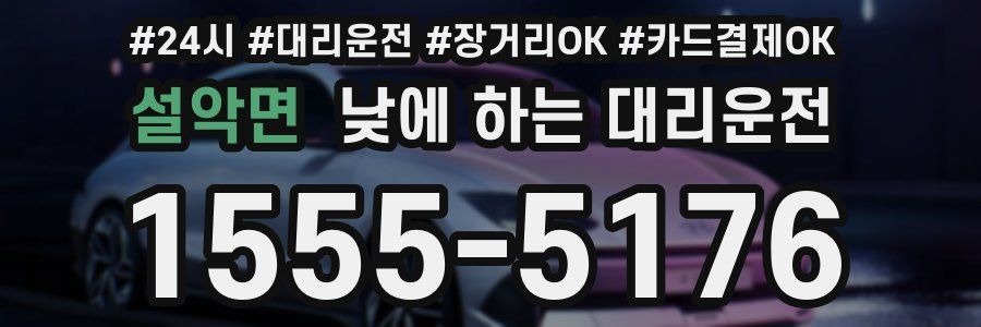 설악면 낮에 하는 대리운전