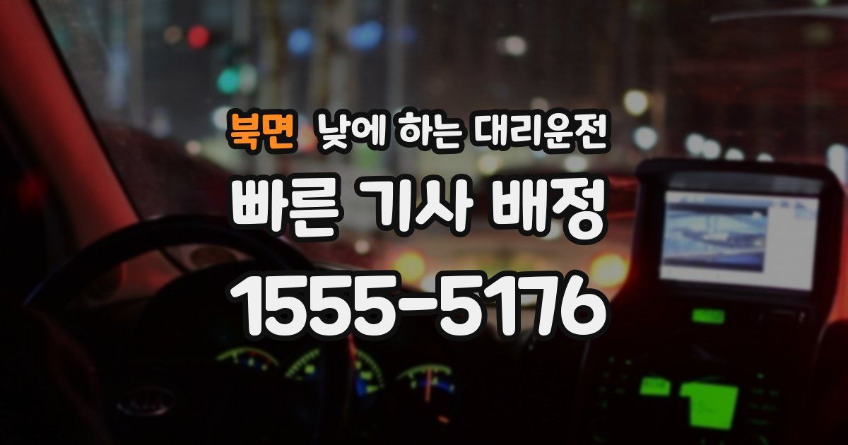 북면 낮에 하는 대리운전