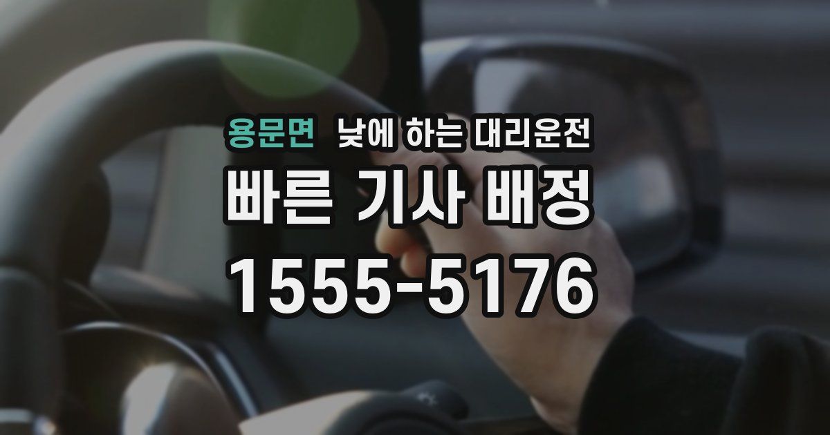 용문면 낮에 하는 대리운전
