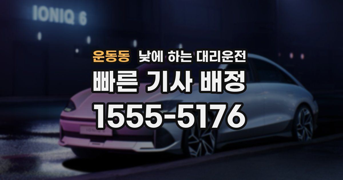 운동동 낮에 하는 대리운전