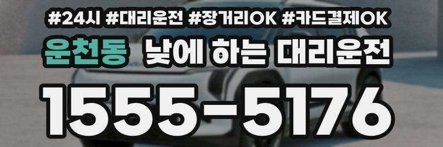 운천동 낮에 하는 대리운전