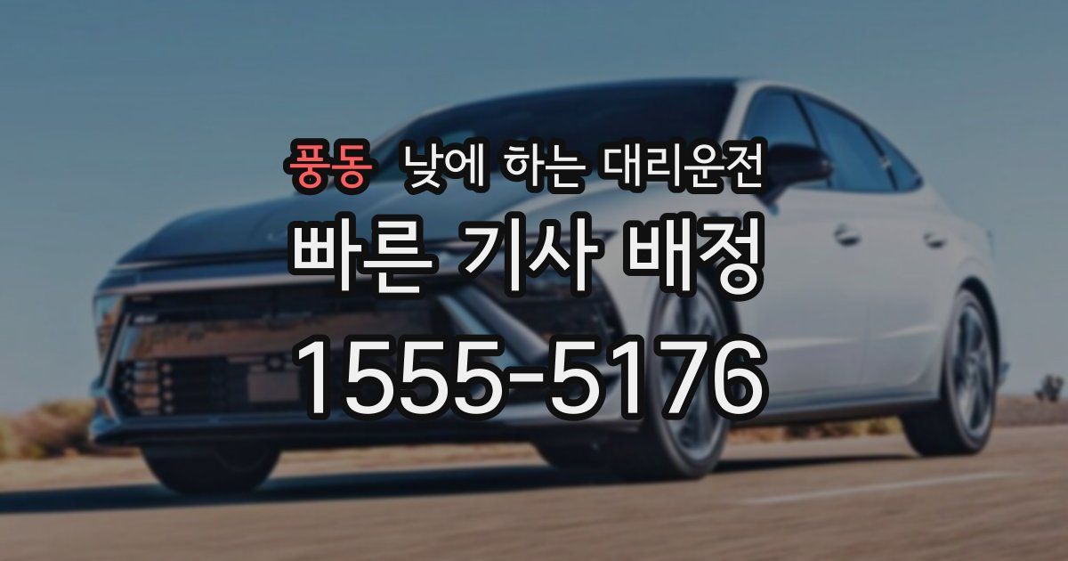 풍동 낮에 하는 대리운전