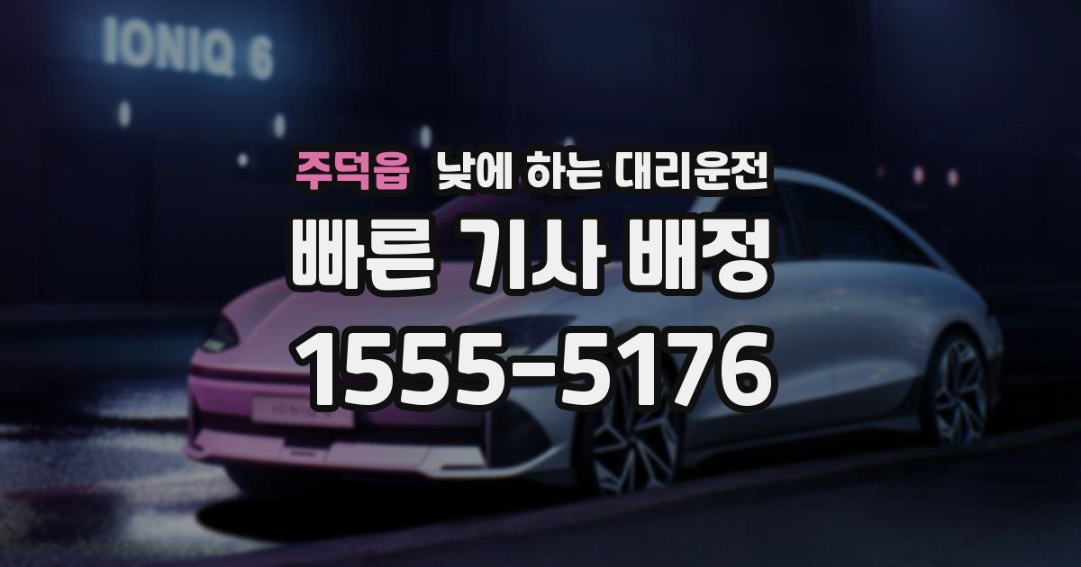 주덕읍 낮에 하는 대리운전