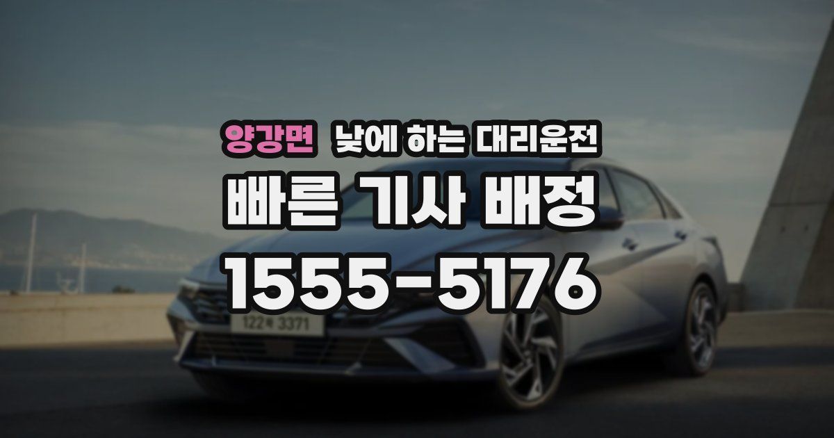 양강면 낮에 하는 대리운전