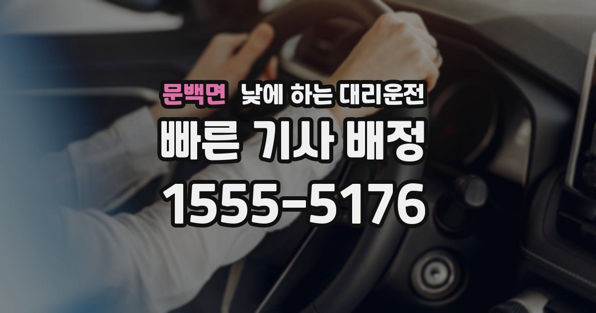 문백면 낮에 하는 대리운전