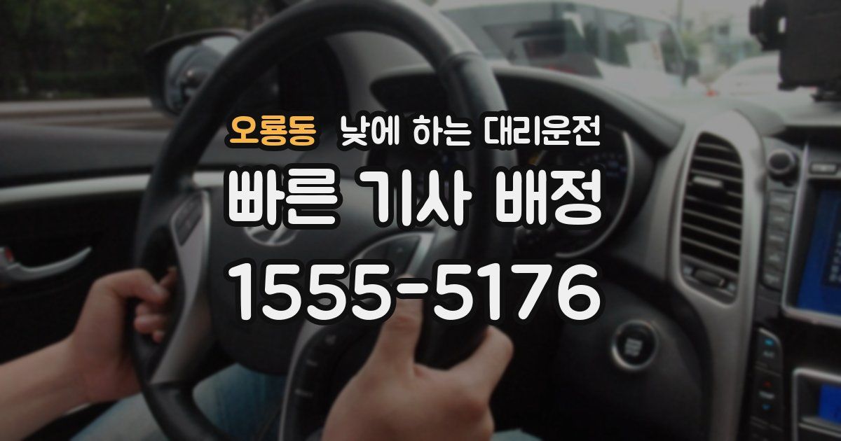 오룡동 낮에 하는 대리운전