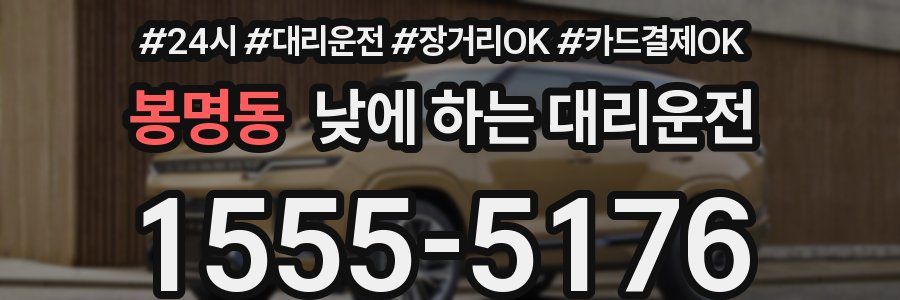 봉명동 낮에 하는 대리운전