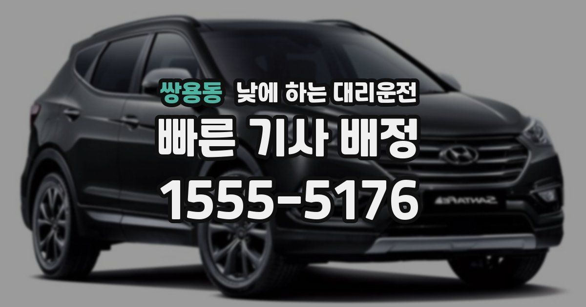 쌍용동 낮에 하는 대리운전