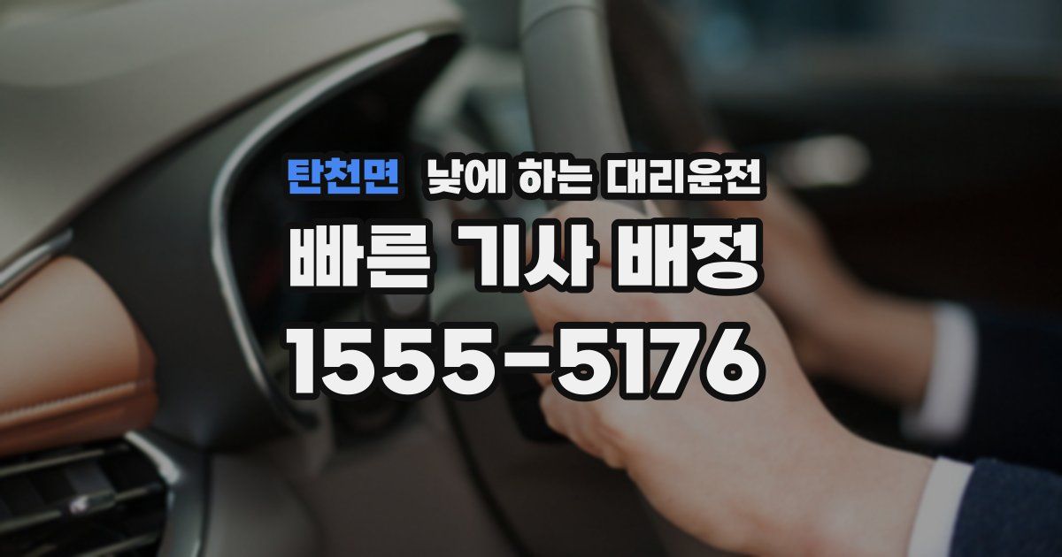 탄천면 낮에 하는 대리운전