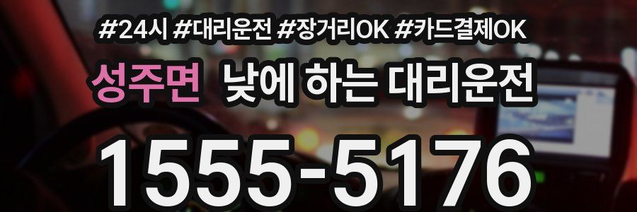 성주면 낮에 하는 대리운전