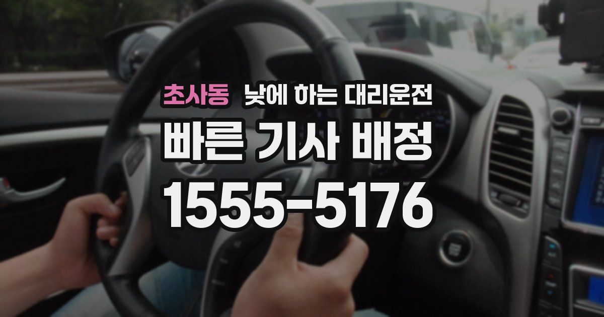 초사동 낮에 하는 대리운전