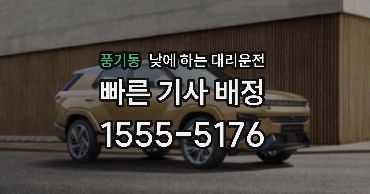 풍기동 낮에 하는 대리운전