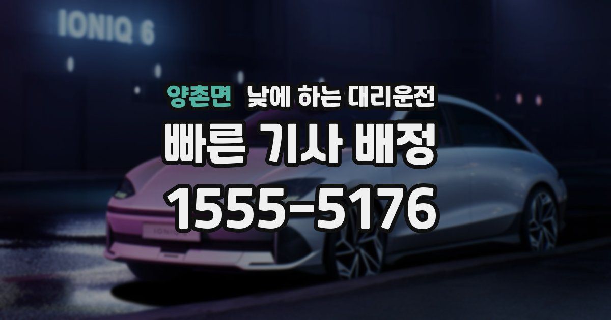 양촌면 낮에 하는 대리운전