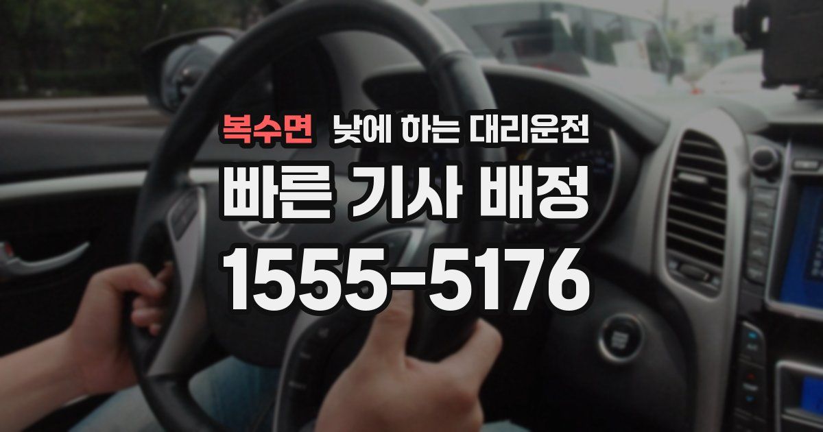 복수면 낮에 하는 대리운전