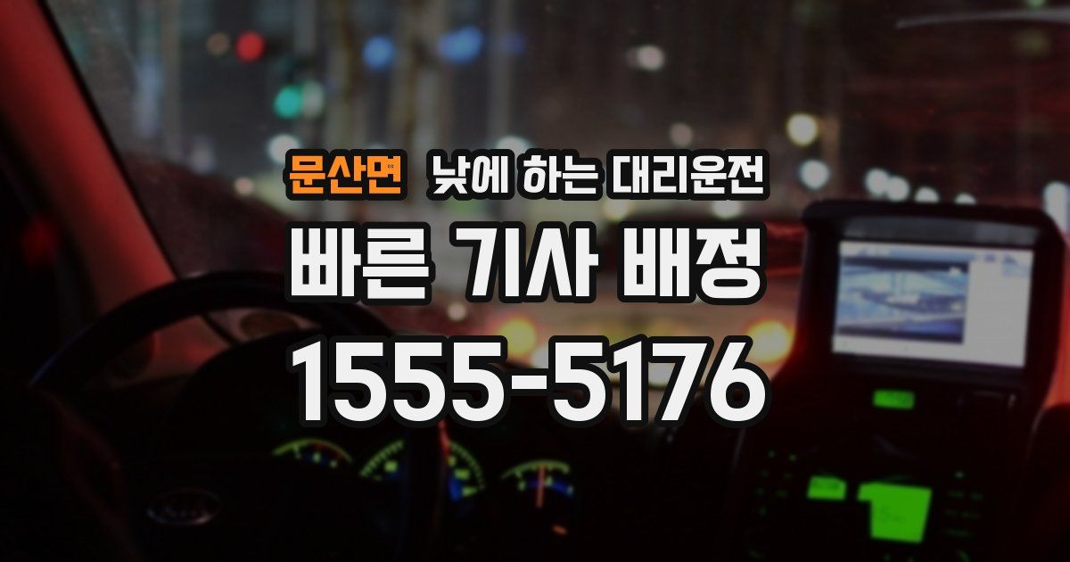 문산면 낮에 하는 대리운전