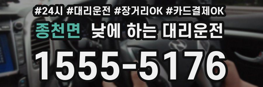 종천면 낮에 하는 대리운전