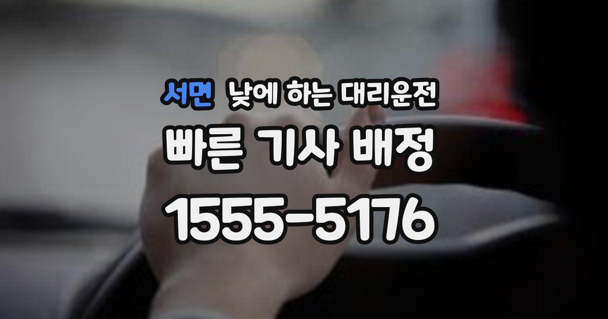 서면 낮에 하는 대리운전