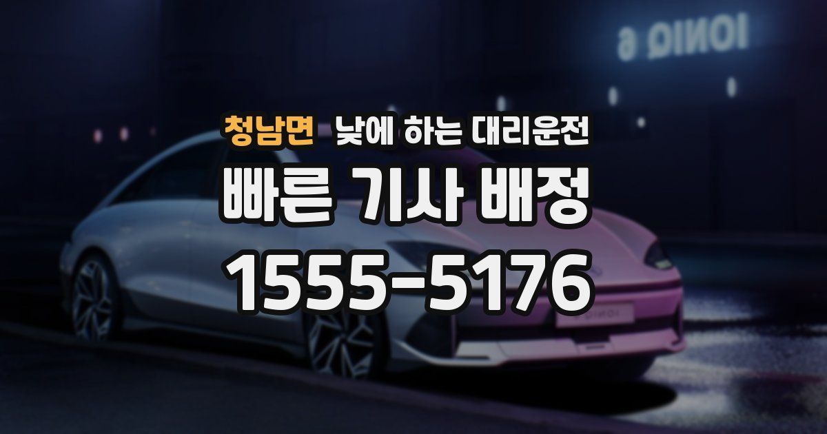 청남면 낮에 하는 대리운전