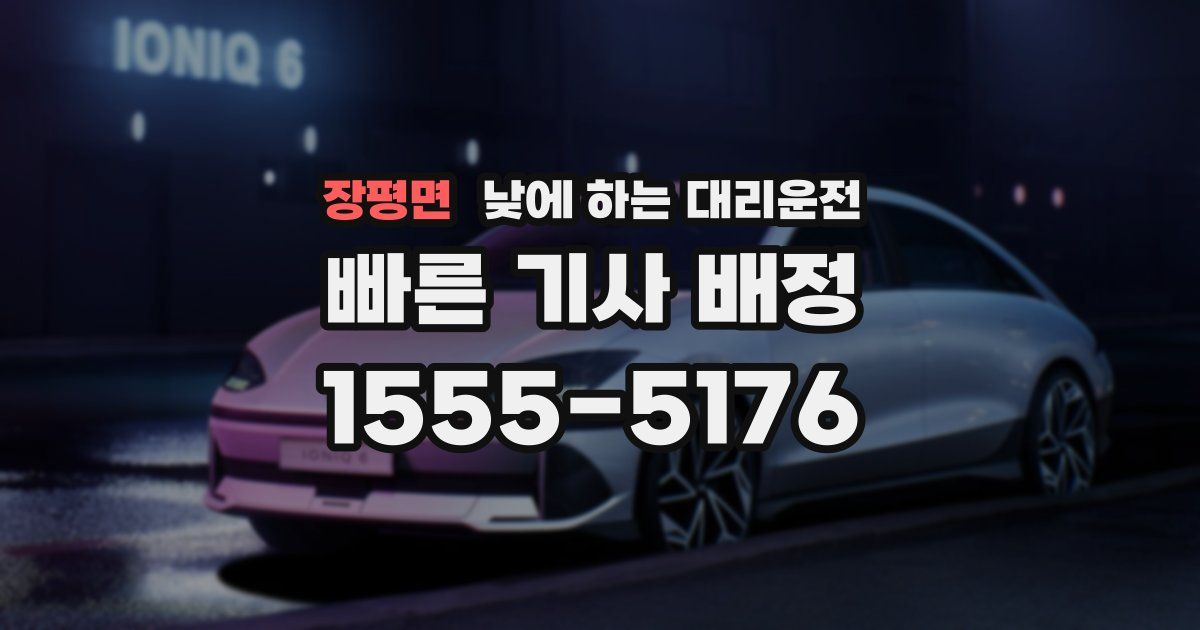 장평면 낮에 하는 대리운전