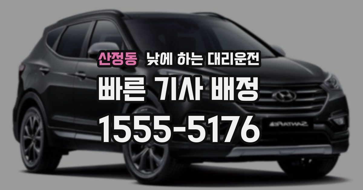 산정동 낮에 하는 대리운전
