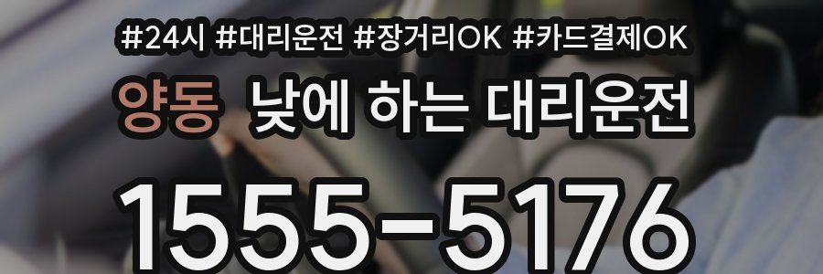 양동 낮에 하는 대리운전