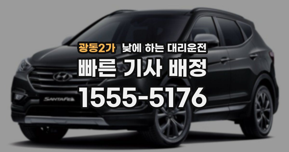 광동2가 낮에 하는 대리운전