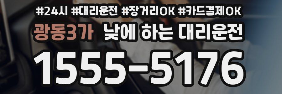 광동3가 낮에 하는 대리운전