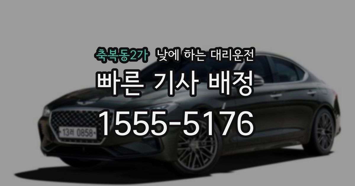 축복동2가 낮에 하는 대리운전