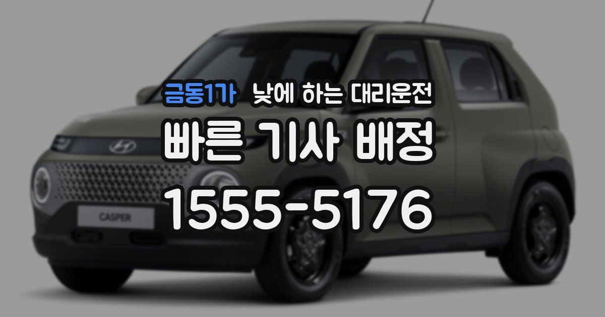 금동1가 낮에 하는 대리운전