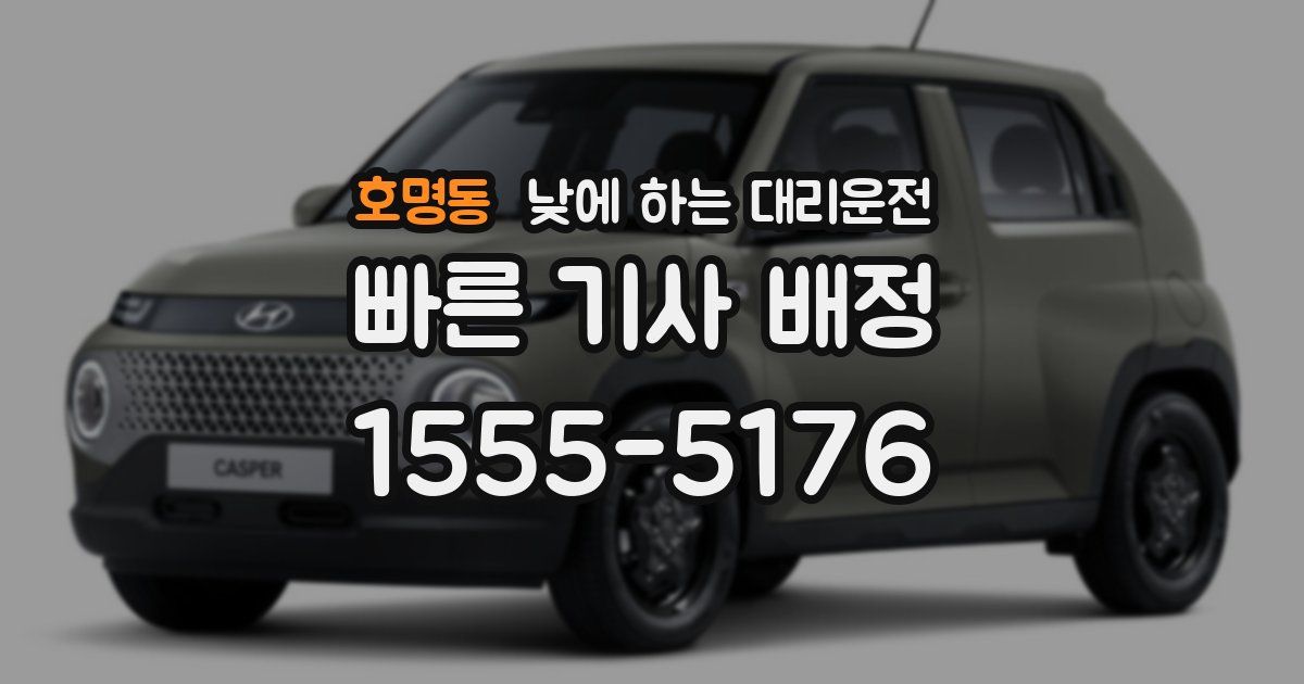 호명동 낮에 하는 대리운전