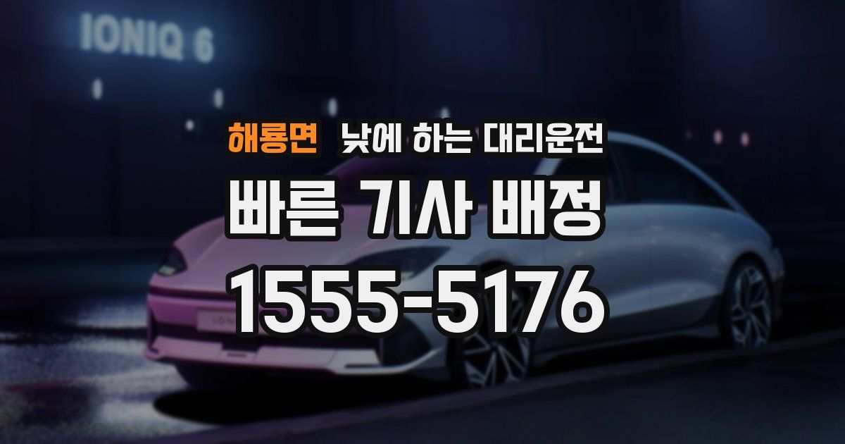 해룡면 낮에 하는 대리운전