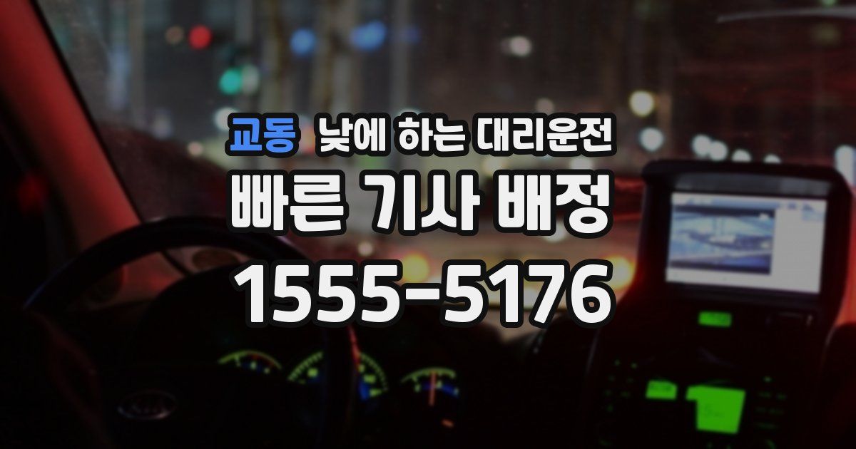 교동 낮에 하는 대리운전
