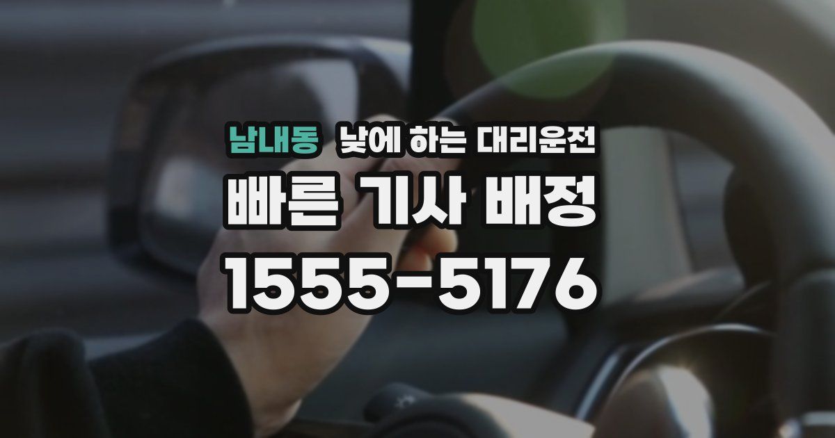 남내동 낮에 하는 대리운전