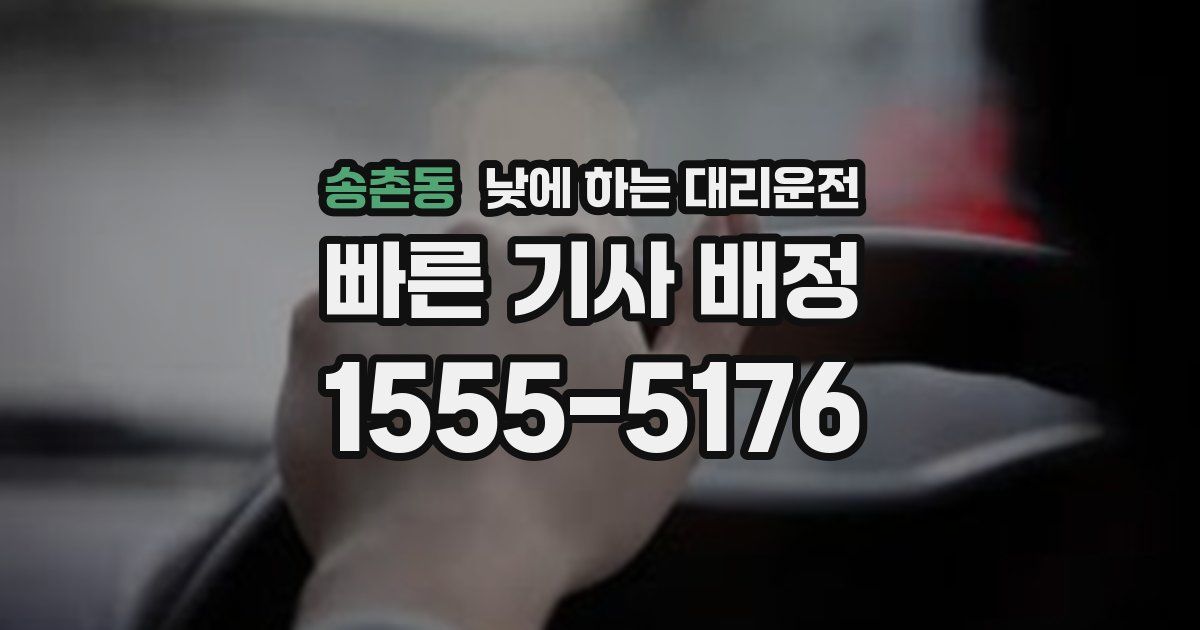 송촌동 낮에 하는 대리운전