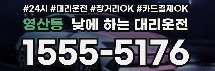 영산동 낮에 하는 대리운전