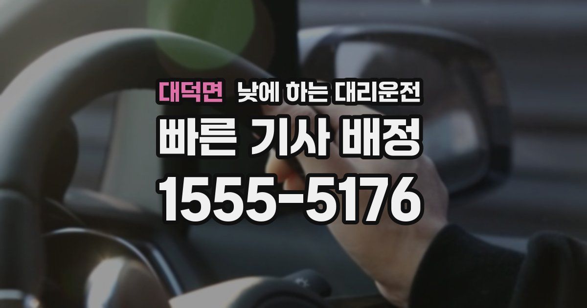 대덕면 낮에 하는 대리운전