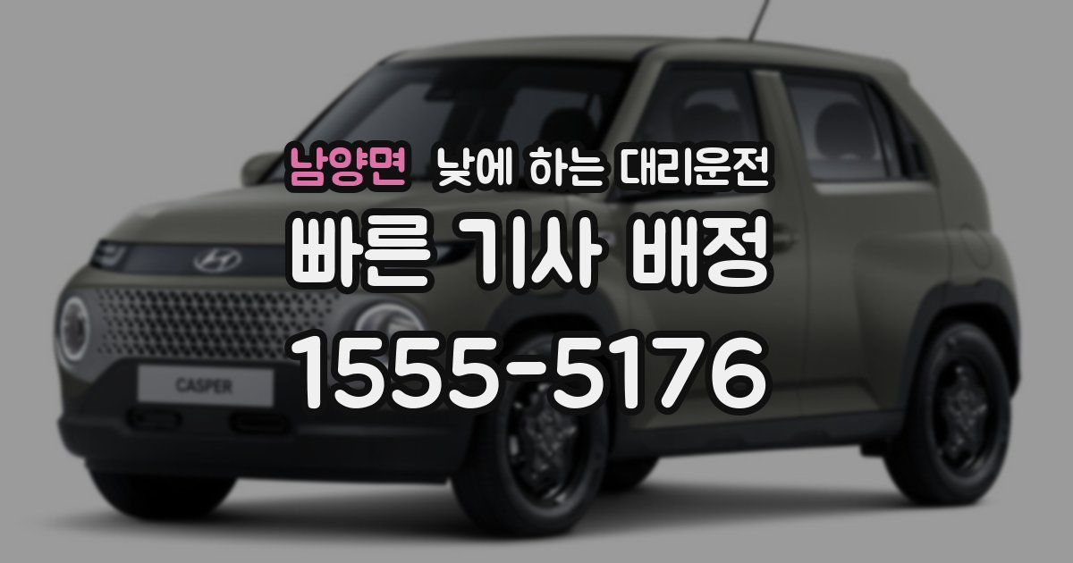 남양면 낮에 하는 대리운전