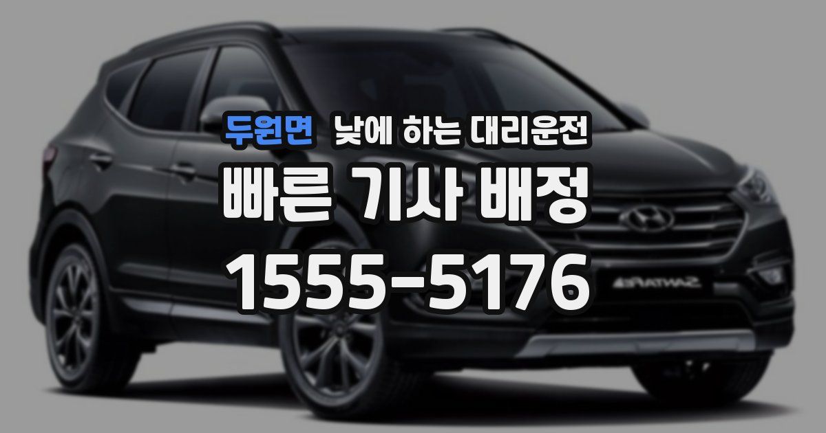 두원면 낮에 하는 대리운전