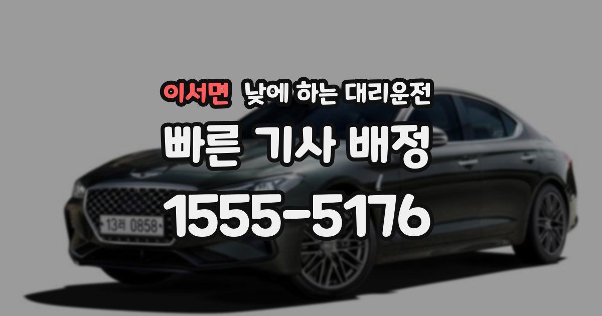 이서면 낮에 하는 대리운전