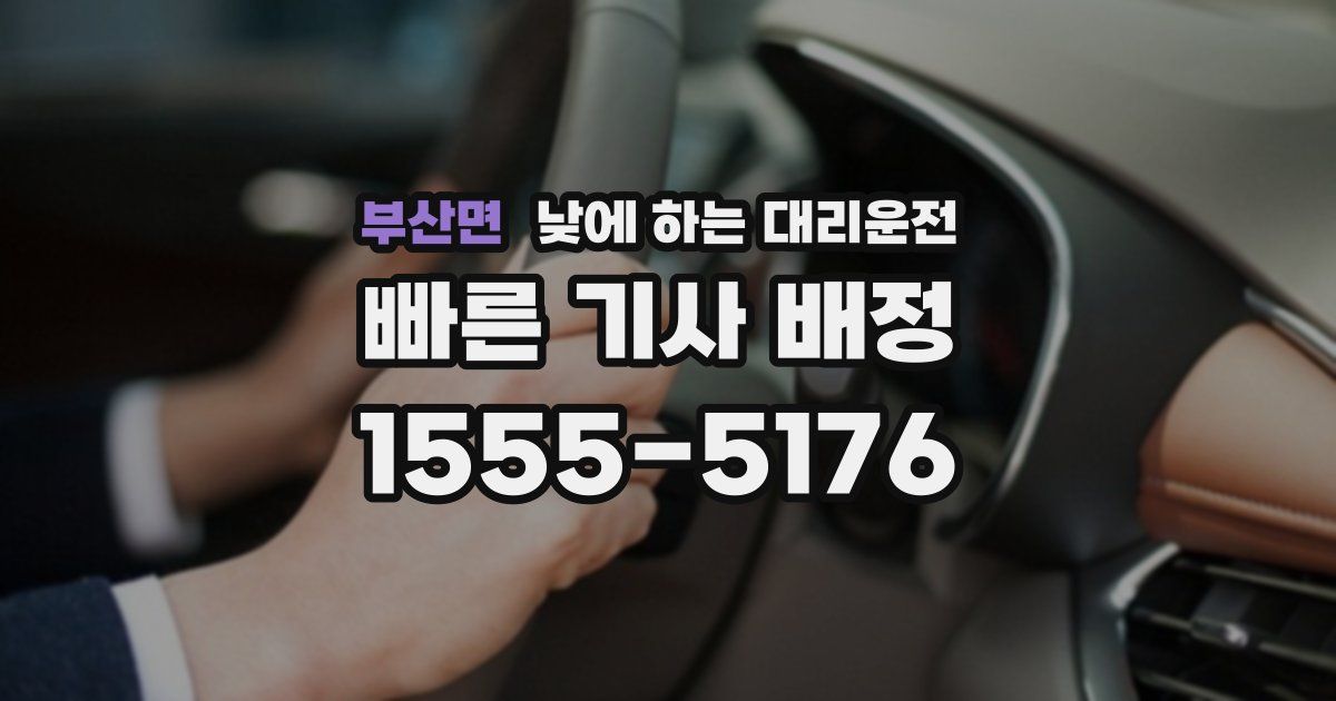 부산면 낮에 하는 대리운전