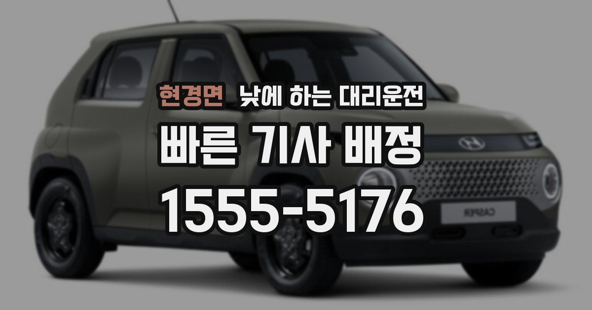 현경면 낮에 하는 대리운전