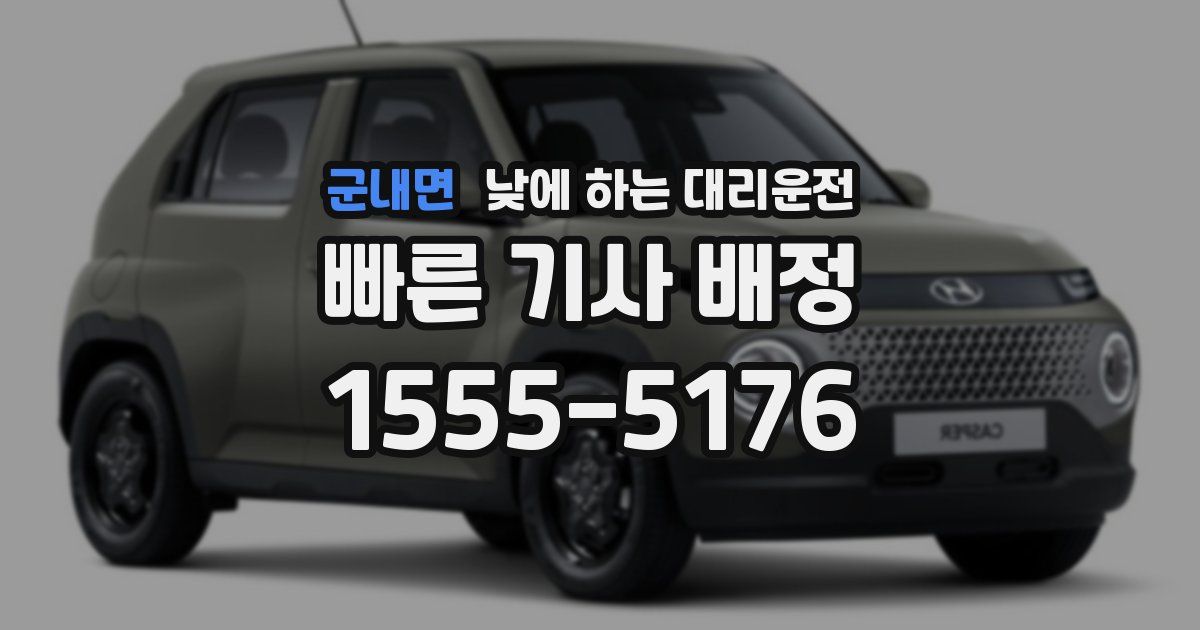 군내면 낮에 하는 대리운전