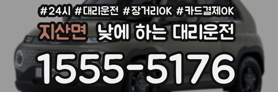 지산면 낮에 하는 대리운전