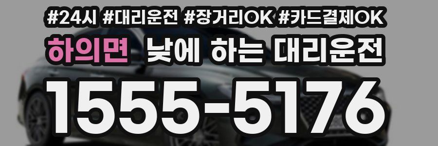 하의면 낮에 하는 대리운전