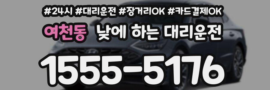 여천동 낮에 하는 대리운전