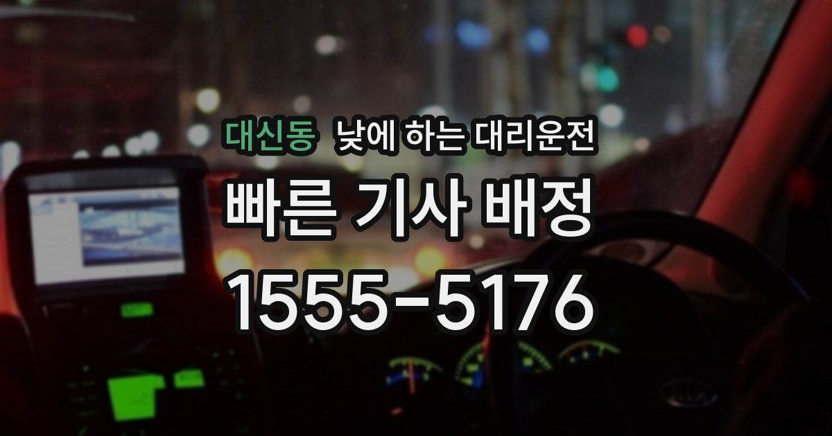 대신동 낮에 하는 대리운전