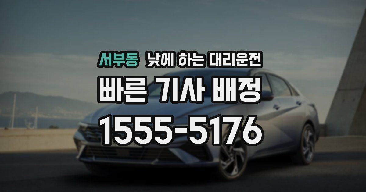 서부동 낮에 하는 대리운전