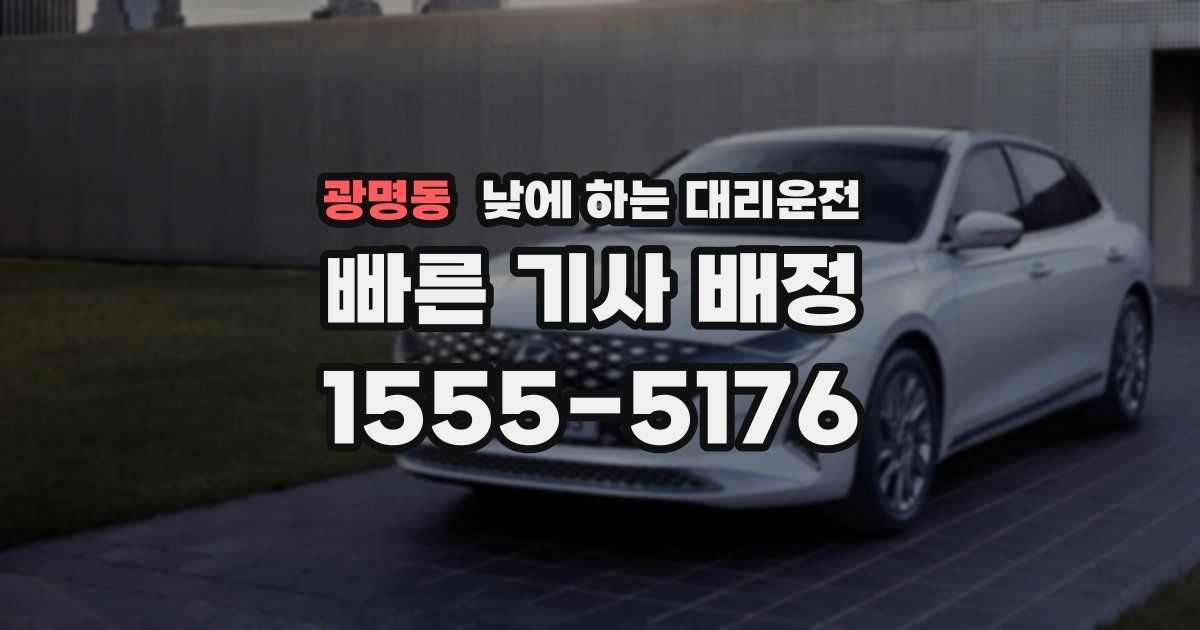 광명동 낮에 하는 대리운전